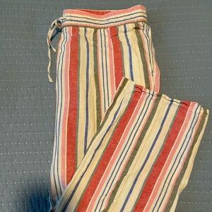 Multi colored striped linen pants